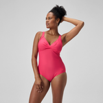Speedo Women's Shaping Cross Knot Swimsuit Swimming Costume Swimwear Front BNWT