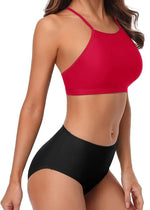 CharmLeaks Women's Padded High Neck Bikini Swimsuit Swimming Costume BNWT