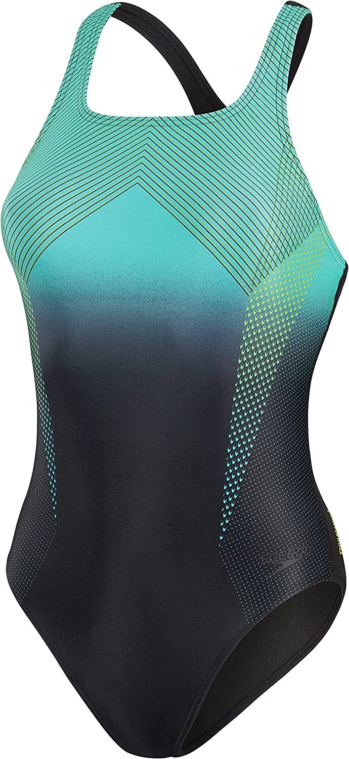 Speedo Women's Digital Placement Medalist Swimsuit Swimming Costume BNWT