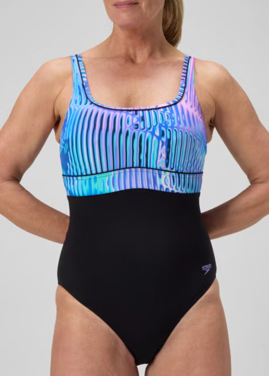 Speedo Women's Shaping Contour Eclipse Swimsuit Swimming Costume Printed BNWT