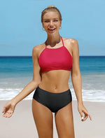CharmLeaks Women's Padded High Neck Bikini Swimsuit Swimming Costume BNWT