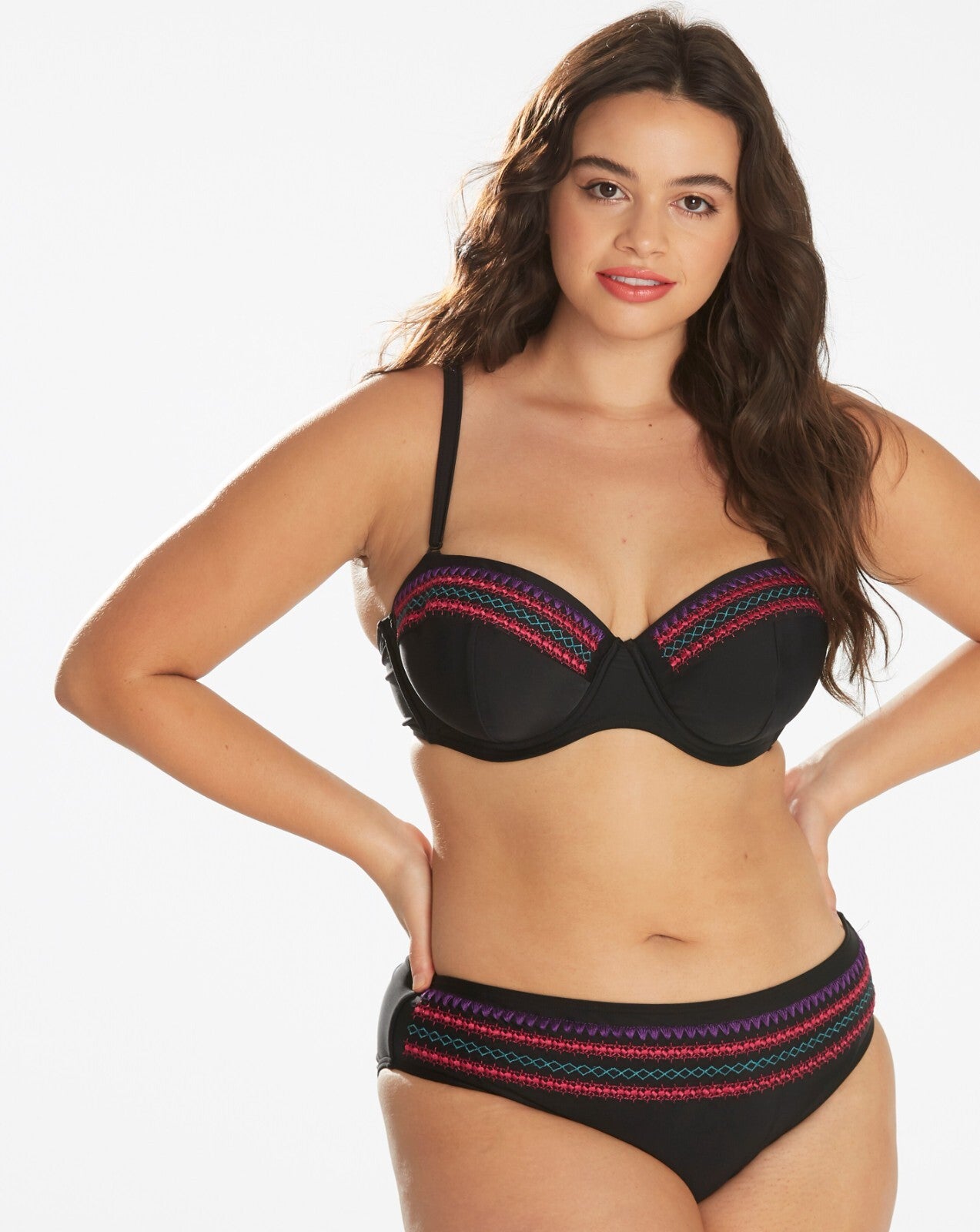 Simply Yours Women's Embroidered Bikini Top Swimsuit Swimming 34DD 36DD BNWT