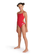 Arena Girl's Team Swimsuit Challenge Solid Swimming Costume Red BNWT