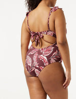 Iris & Lilly Women's Plunge V Neck Ruffle Swimsuit Swimming Costume BNWT
