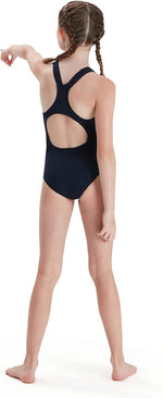 Speedo ECO Endurance+ Medalist Girls Swimsuit Swimming Costume Navy 2025 BNWT