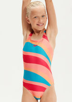 Speedo Printed Allover Medalist Girls Junior Swimsuit Swimming Costume BNWT