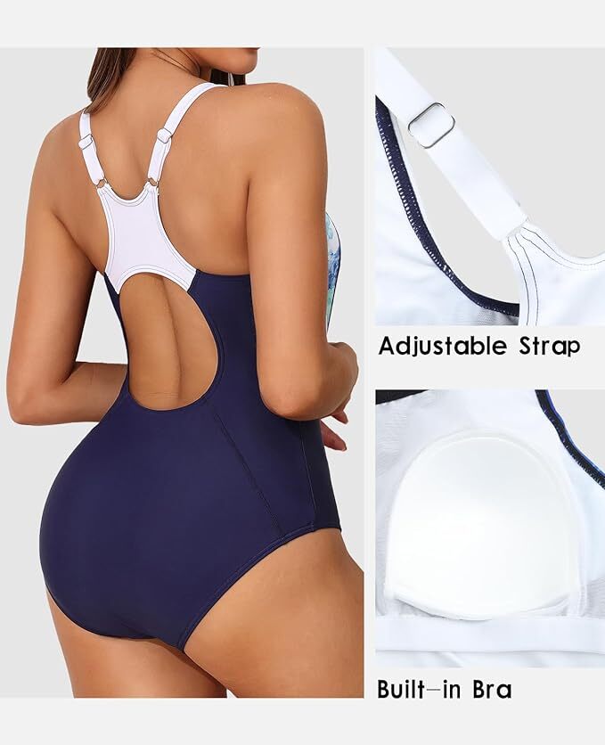 Attraco Women's Padded Athletic Racerback Swimsuit Swimming Costume BNWT