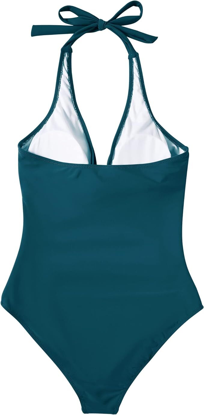 DOULAFASS Women's Tie Knot Halter Tummy Control Swimsuit Swimming Costume BNWT