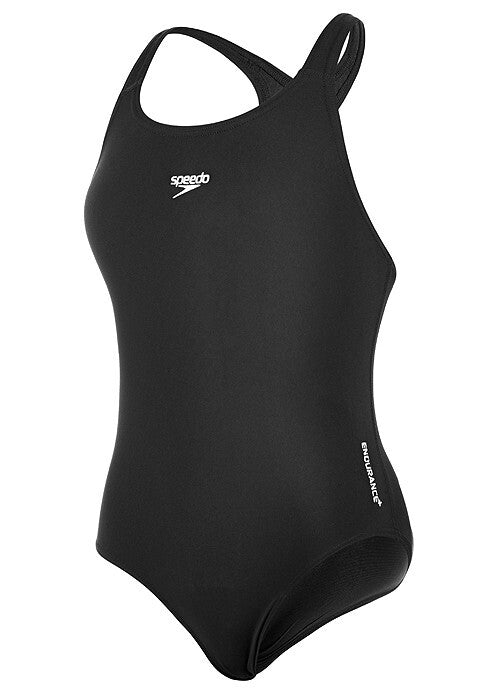 Speedo ECO Endurance+ Medalist Girls Swimsuit Swimming Costume Black 2025 BNWT