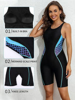 Attraco Women's Boyleg Legsuit Racerback Swimsuit Swimming Costume Kneeskin BNWT