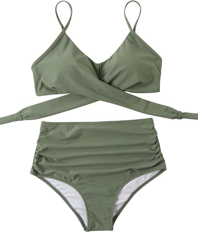 RXRXCOCO Women's Tummy Control Wrap Bikini Set Swimsuit Swimming Costume BNWT
