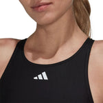 Adidas Women's Solid Tape Swimsuit Swimming Costume Swimwear Ladies HR6474 BNWT