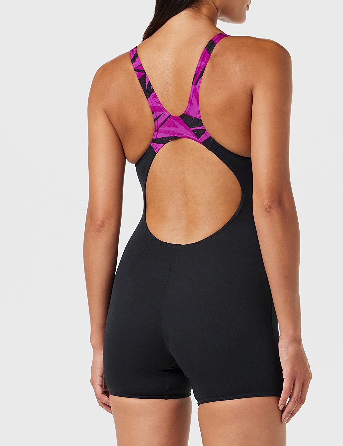 Speedo Women's Hyperboom Splice Legsuit Swimming Costume Swimsuit Pink BNWT