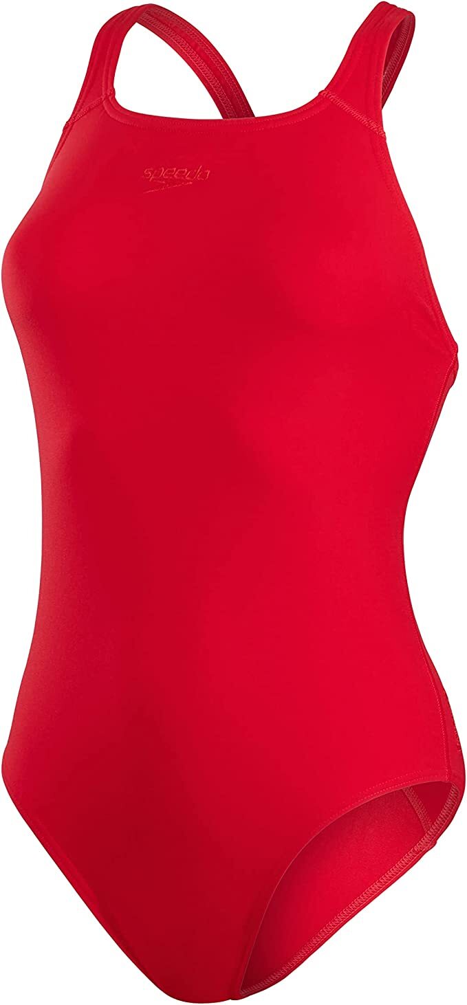 Speedo Women's Eco Endurance+ Medalist Swimsuit Swimming Costume Red BNWT
