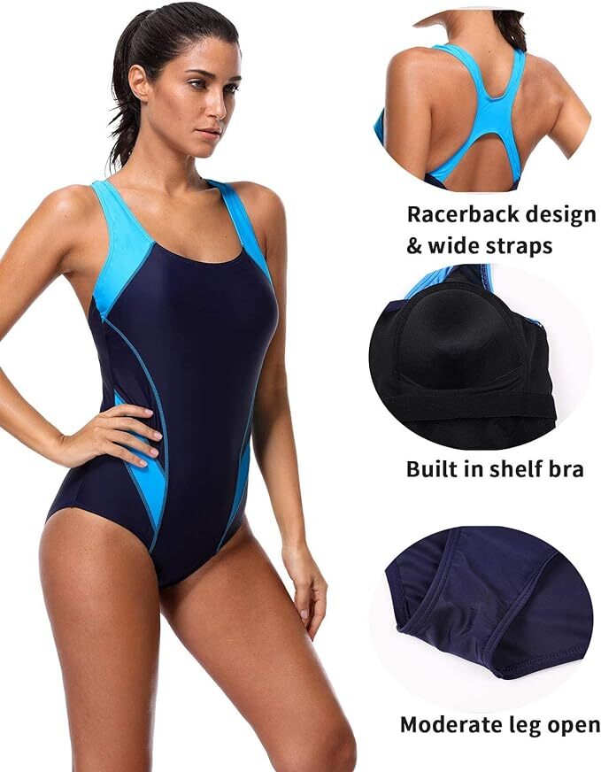 CharmLeaks Women's Padded Racerback Swimsuit Swimming Costume Swimwear BNWT