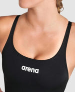 Arena Women's Team Swim Pro Solid Swimsuit Swimming Costume Girls Black BNWT