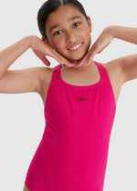 Speedo ECO Endurance+ Medalist Girls Junior Swimsuit Swimming Costume Pink BNWT