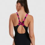 Speedo Women's Hyperboom Splice Muscleback Swimsuit Swimming Costume Black BNWT