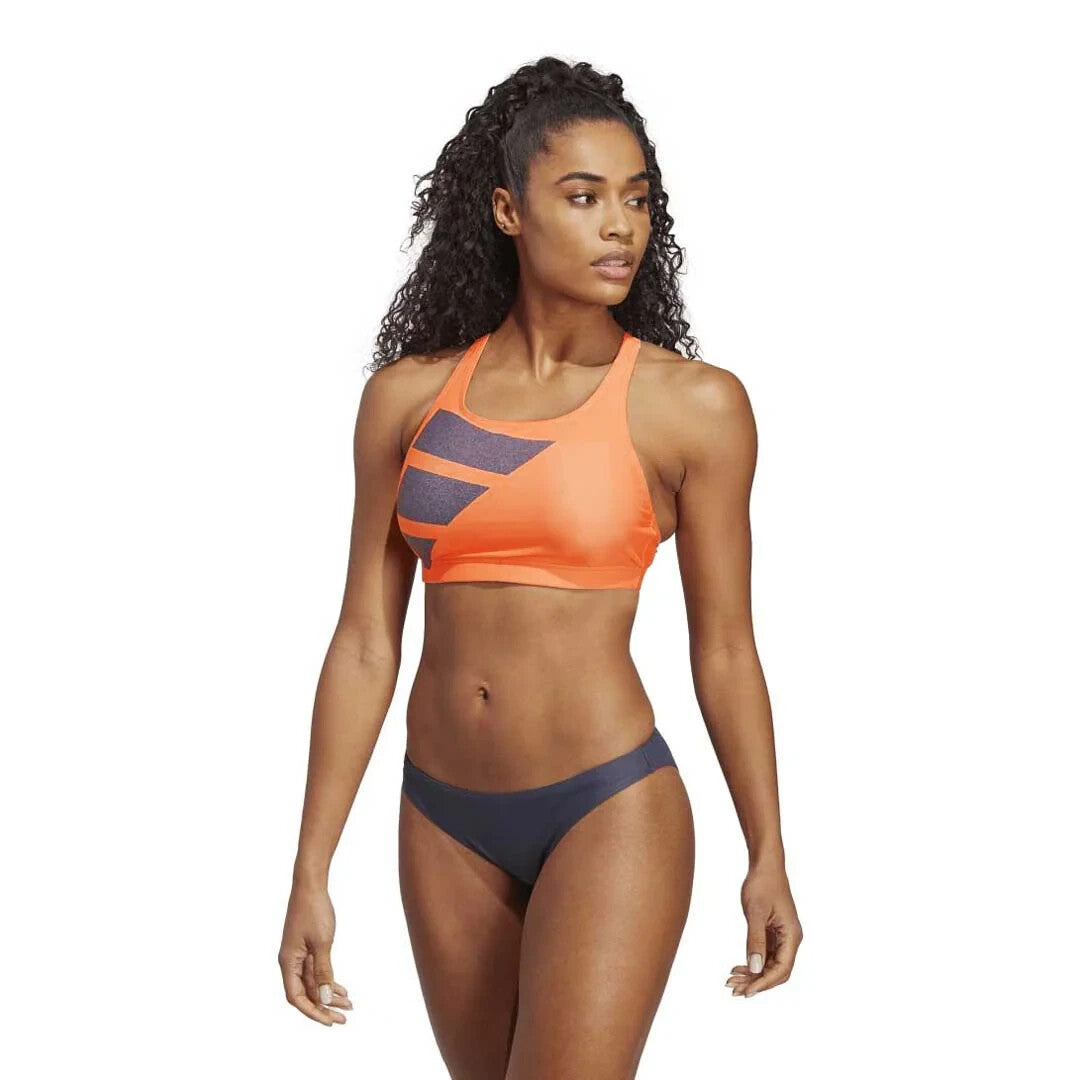 Adidas Women's Big Bars Bikini Swimsuit Swimming Costume HR4386 BNWT