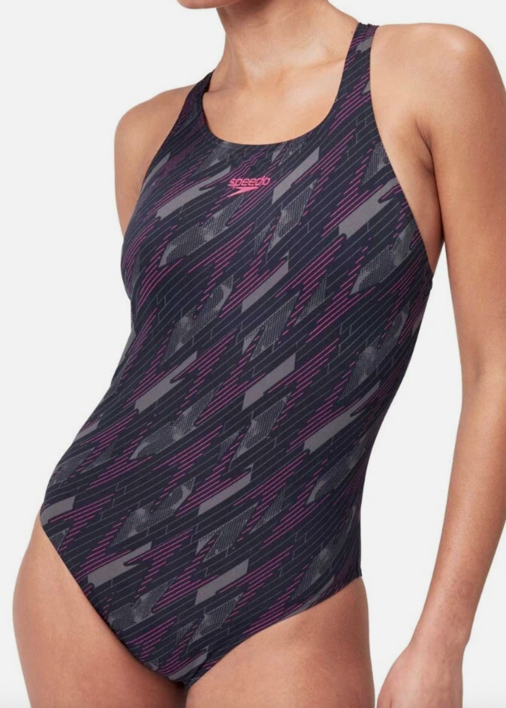 Speedo Women's Hyperboom Allover Medalist Swimsuit Swimming Costume BNWT