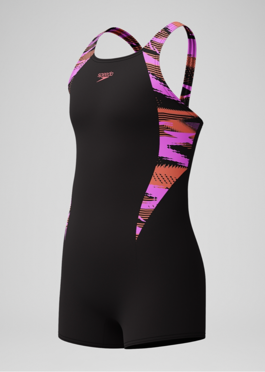 Speedo Girl's Hyperboom Splice Legsuit Swimsuit Swimming Costume Child Kids BNWT