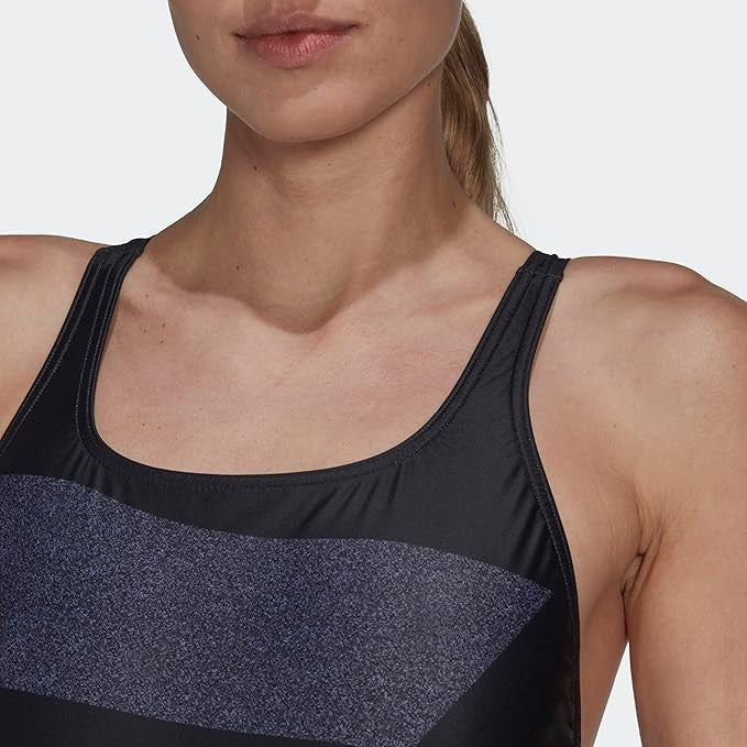 Adidas Women's Big Bars Swimsuit Swimming Costume Swimwear HR4381 BNWT