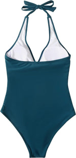 RXRXCOCO Women's Halter High Waist Tummy Control Swimsuit Swimming Costume BNWT