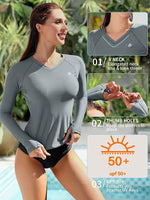 Attraco Women's Rash Guard Long Sleeve T-Shirt Swimsuit Swimming Costume BNWT
