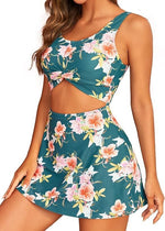 Shekini Women's Cut-Out Twist Front Swim Dress Swimsuit Swimming Costume BNWT