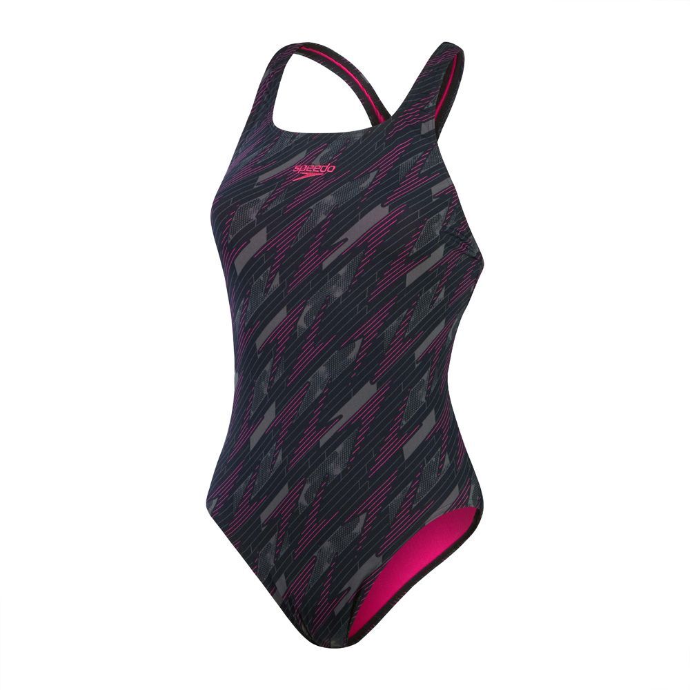 Speedo Women's Hyperboom Allover Medalist Swimsuit Swimming Costume BNWT
