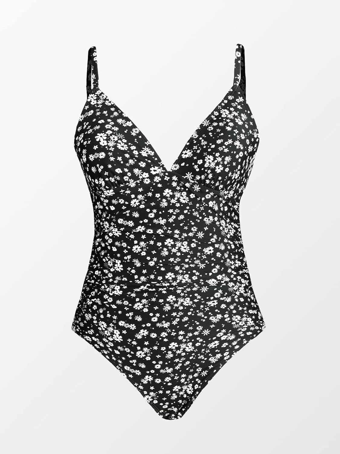 Cupshe Women's V Neck Tummy Control Ruched Swimsuit Swimming Costume BNWT