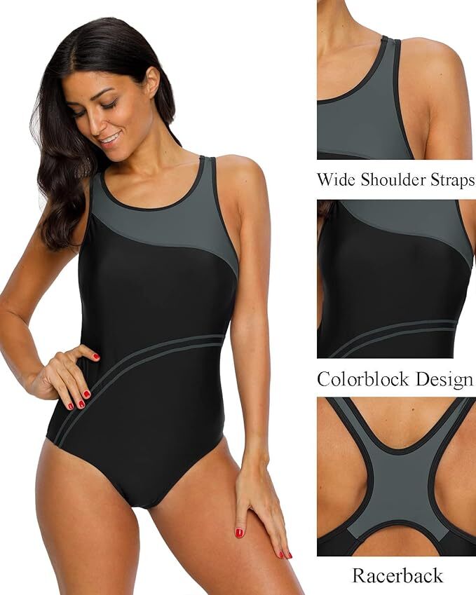 CharmLeaks Women's Padded Racerback Swimsuit Swimming Costume Swimwear BNWT