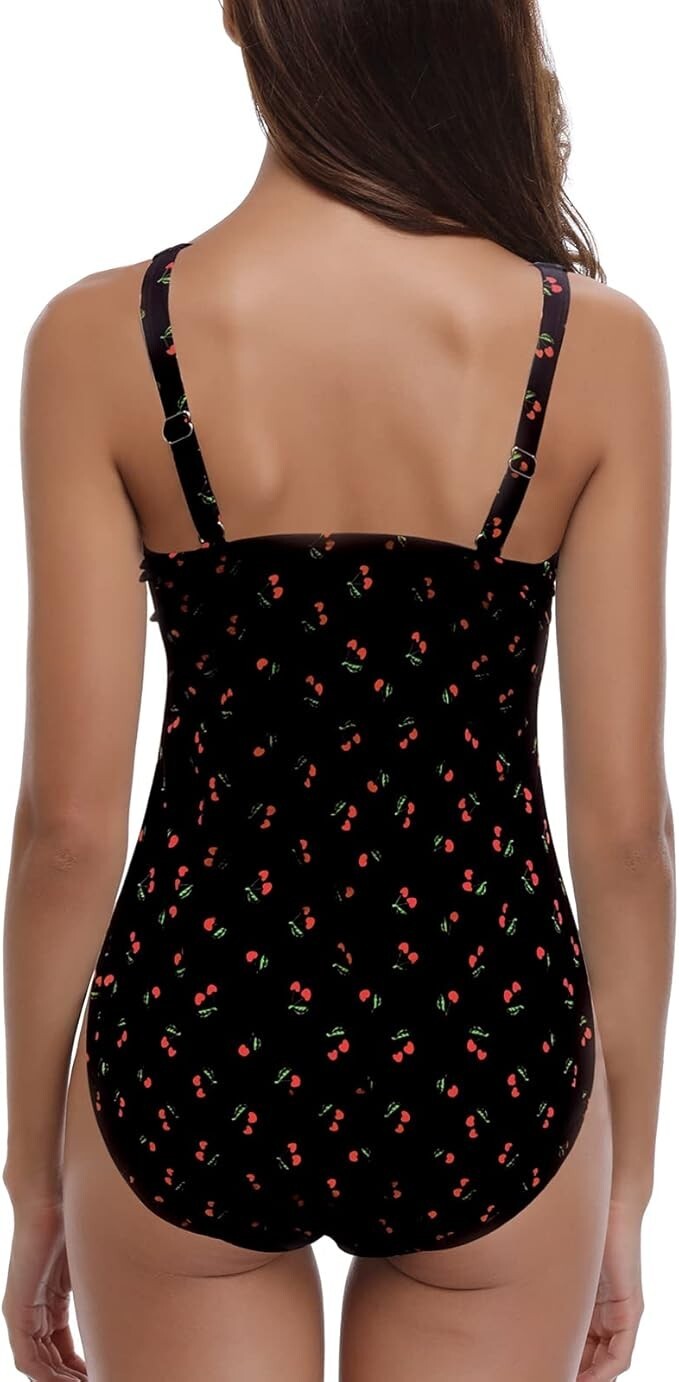 Shekini Women's Square Neck Twist Front Padded Swimsuit Swimming Costume BNWT