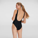 Speedo Women's Logo Deep U-Back High Leg Swimsuit Swimming Costume BNWT