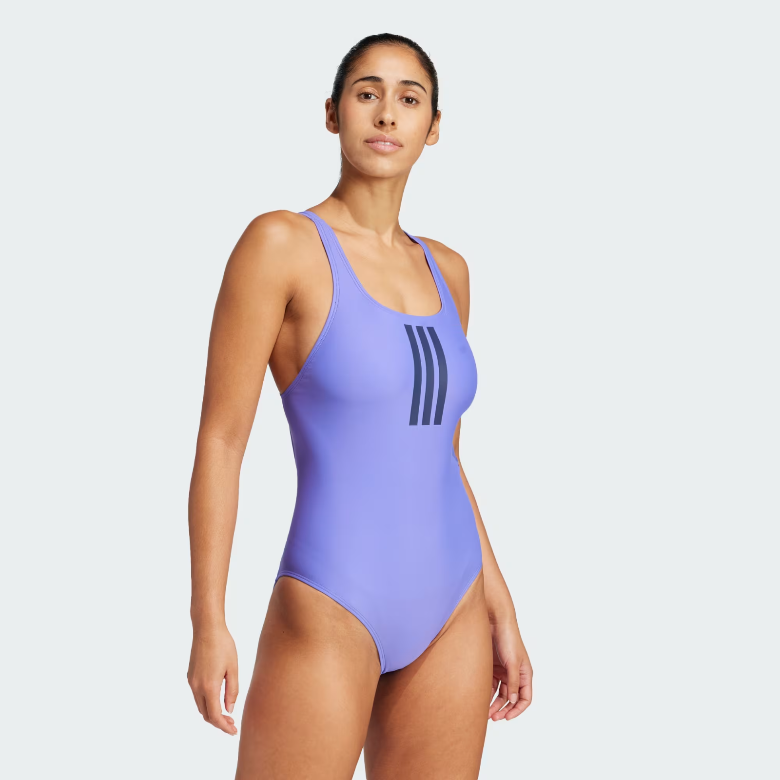 Adidas Women's 3-Stripes V Back One Piece Swimsuit Swimming Costume JG5816 BNWT
