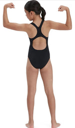 Speedo ECO Endurance+ Medalist Girls Junior Swimsuit Swimming Costume Black BNWT