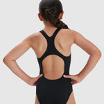 Speedo ECO Endurance+ Medalist Girls Junior Swimsuit Swimming Costume Black BNWT