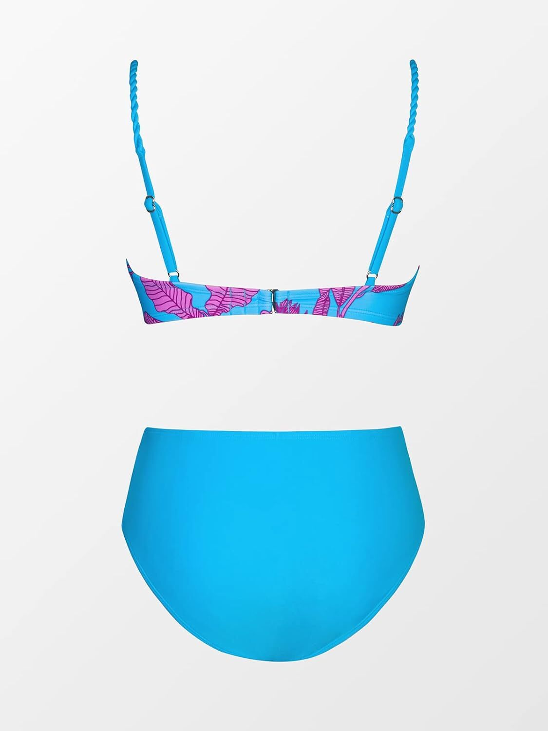 Cupshe Women's High Waist Ribbed Scoop Bikini Swimsuit Swimming Costume BNWT