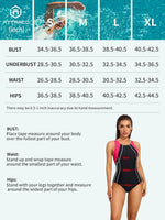 Attraco Women's Padded Colour Block Racerback Swimsuit Swimming Costume BNWT