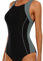 CharmLeaks Women's Padded Colour Block Racerback Swimsuit Swimming Costume BNWT