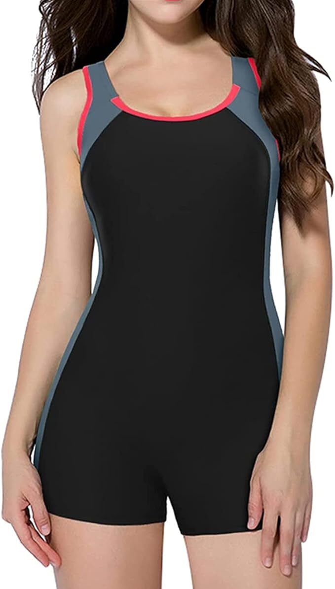 CharmLeaks Women's Boyleg Legsuit Racerback Swimsuit Swimming Costume BNWT