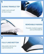 CharmLeaks Women's Padded Triangle Bikini Set Swimsuit Swimming Costume BNWT
