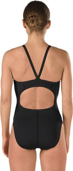 Speedo Women's Solid Endurance+ Flyback Training Swimsuit Swimming Costume BNWT