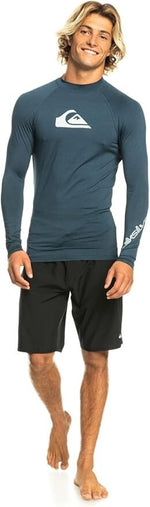 Quiksilver Men's All Time Long Sleeve Rash Guard Surf Shirt Top Tee UPF50 BNWT