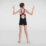 Speedo Hyperboom Splice Legsuit Girl's Swimsuit Swimming Costume Child Kids BNWT