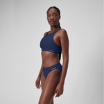 Speedo Women's Solid High Neck Crop Top Swimsuit Swimming Costume Swimwear BNWT
