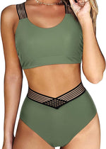 DOULAFASS Women's Racerback Bikini Set Swimsuit Swimming Costume Mesh BNWT