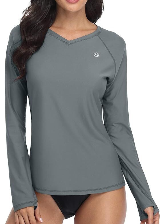 Attraco Women's Rash Guard Long Sleeve T-Shirt Swimsuit Swimming Costume BNWT