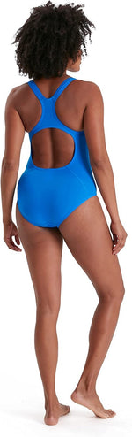 Speedo Women's Eco Endurance+ Medalist Swimsuit Swimming Costume Blue BNWT