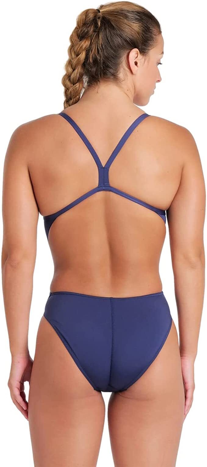 Arena Women's Team Challenge Solid Swimsuit Swimming Costume Navy BNWT